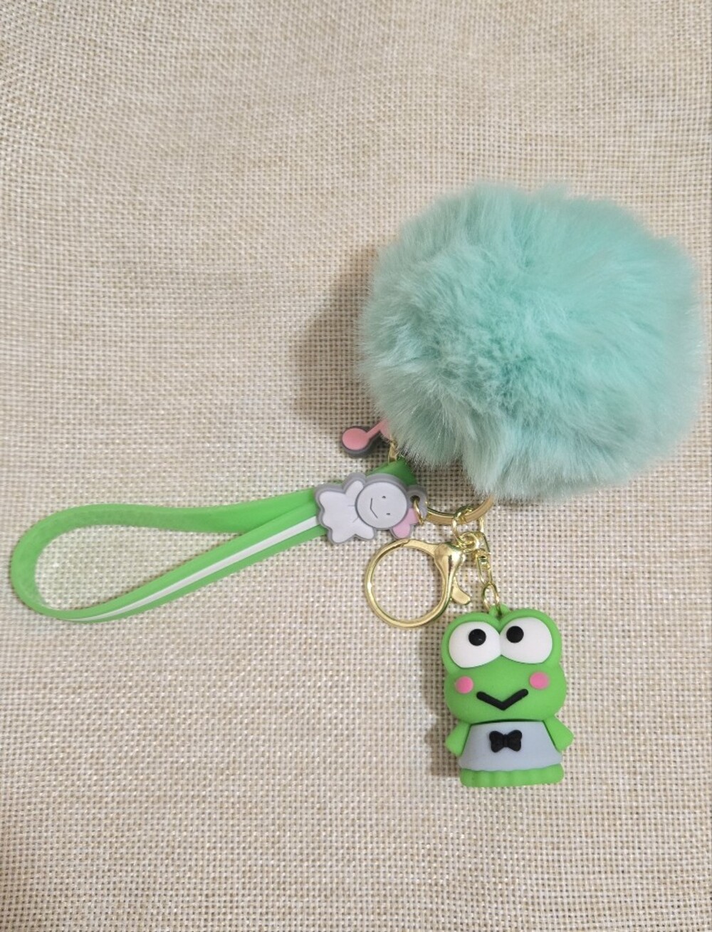 Keroppi Frog Pom Pom Keychain Wristband Bag Charm
